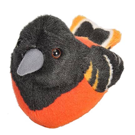 Audubon Birds Baltimore Oriole plush stuffed animal.