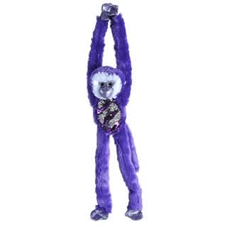 Image of Purple sequined SS Hanging Monkey plush toy