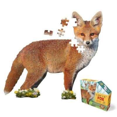 Puzzle: I Am Lil' Fox. 100 piece fox-shaped puzzle.