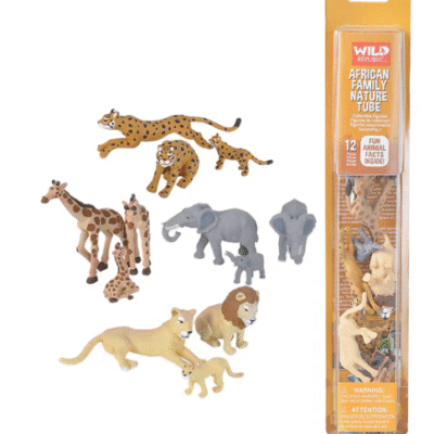 African Family Toys In a bright orange tube