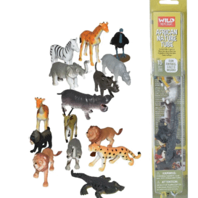 African Animals in a Sage Green Tube
