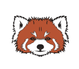 Image of a red panda face pin